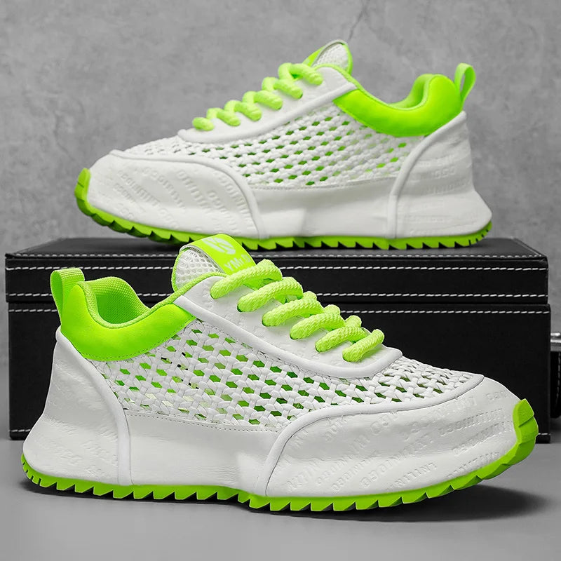 Chunky Sneakers Men Designer Cover Bottom Board Shoes Fashion Casual Leather Fabric Breathable Increased Internal Platform Shoes