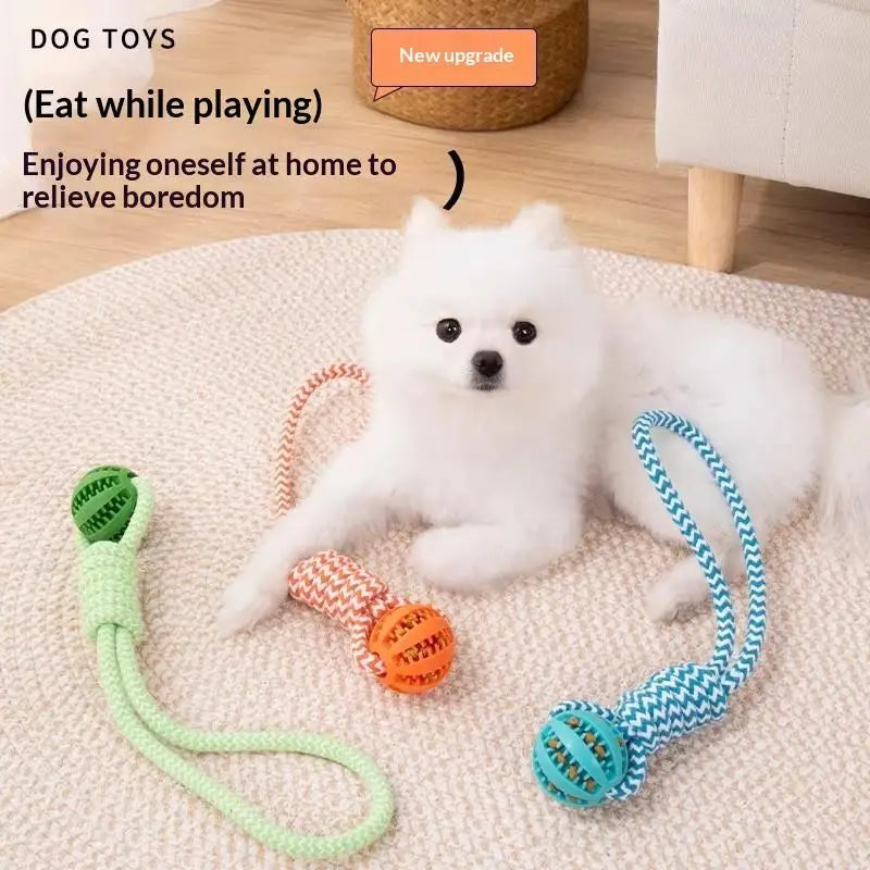 Pet Tug Rope Toy Durable Chewing Dental Health Ball for Interactive Fun Small Medium Dogs