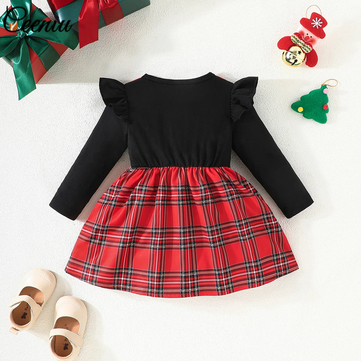 Baby Dress For New Year Green Tree Print Xmas Christmas Dress For Newborns Toddler My First New Year Girls Costumes