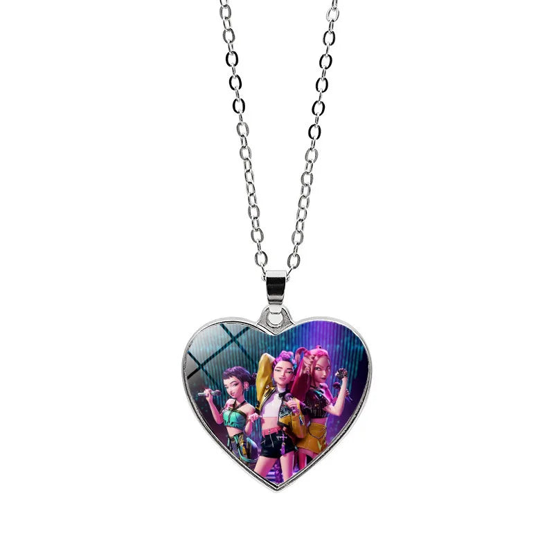 KPop Devil Hunter Girl Necklace Children's Cartoon Charm Pendant Fashion Jewelry Accessory - Perfect Gift