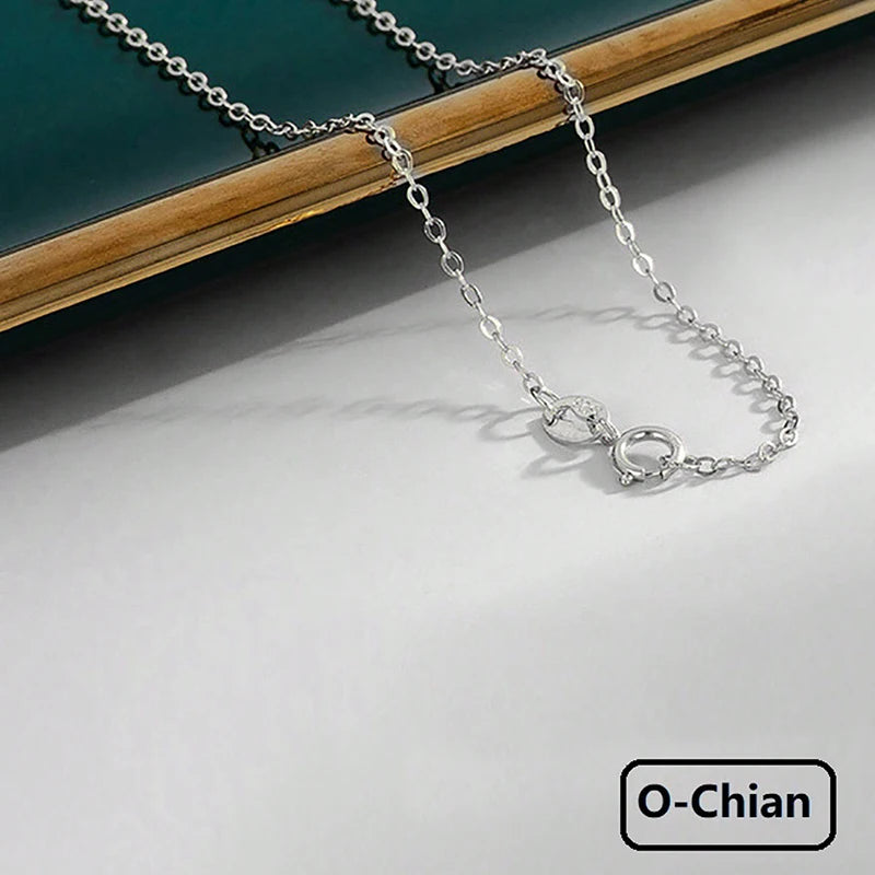 GRA 40cm 45cm Minimalist Female Necklace for Women on Neck Real 925 Sterling Silver Chain Necklaces Girls Fashion Fine Jewelry