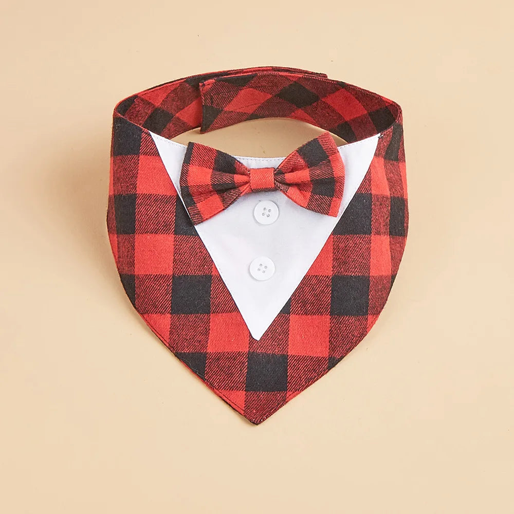 Sucado Handsome Wedding Pet Dog Bandana Elegant Suit Bowtie Luxury Triangular Scarf Collar Engagement Party Gifts Accessories