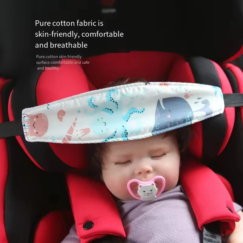 PANGDUBE 2Pcs/set Baby Head Support Strap Car Seat Headrest Pillow Adjustable Neck Protector for Infant Child Safety Travel