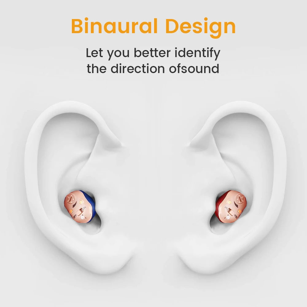 Wireless Elderly Hearing Aid Mini Invisible Hearing Aids Rechargeable Headphones ITE Deaf The Listening Device Sound Amplifiers