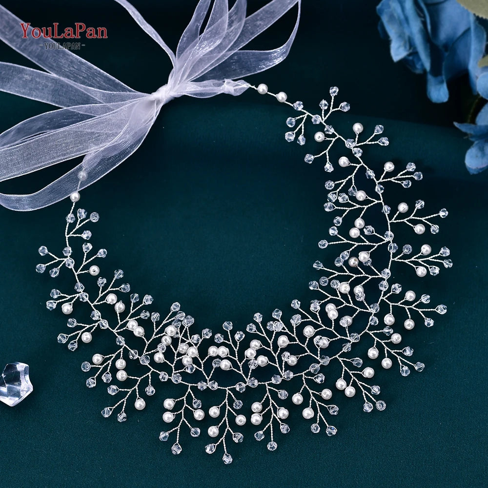 YouLaPan Wedding Rhinestone Sash Belts Pearls Crystal Belt For Girls Bridal Dress Accessories Woman Party Dress Waist Sash SH55