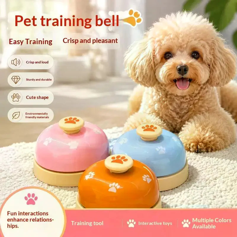 Pet Training Bell for Dogs and Cats–Non-Slip Print Communication Press Bell for Smart Feeding, Doggy Doorbell, Call Bell