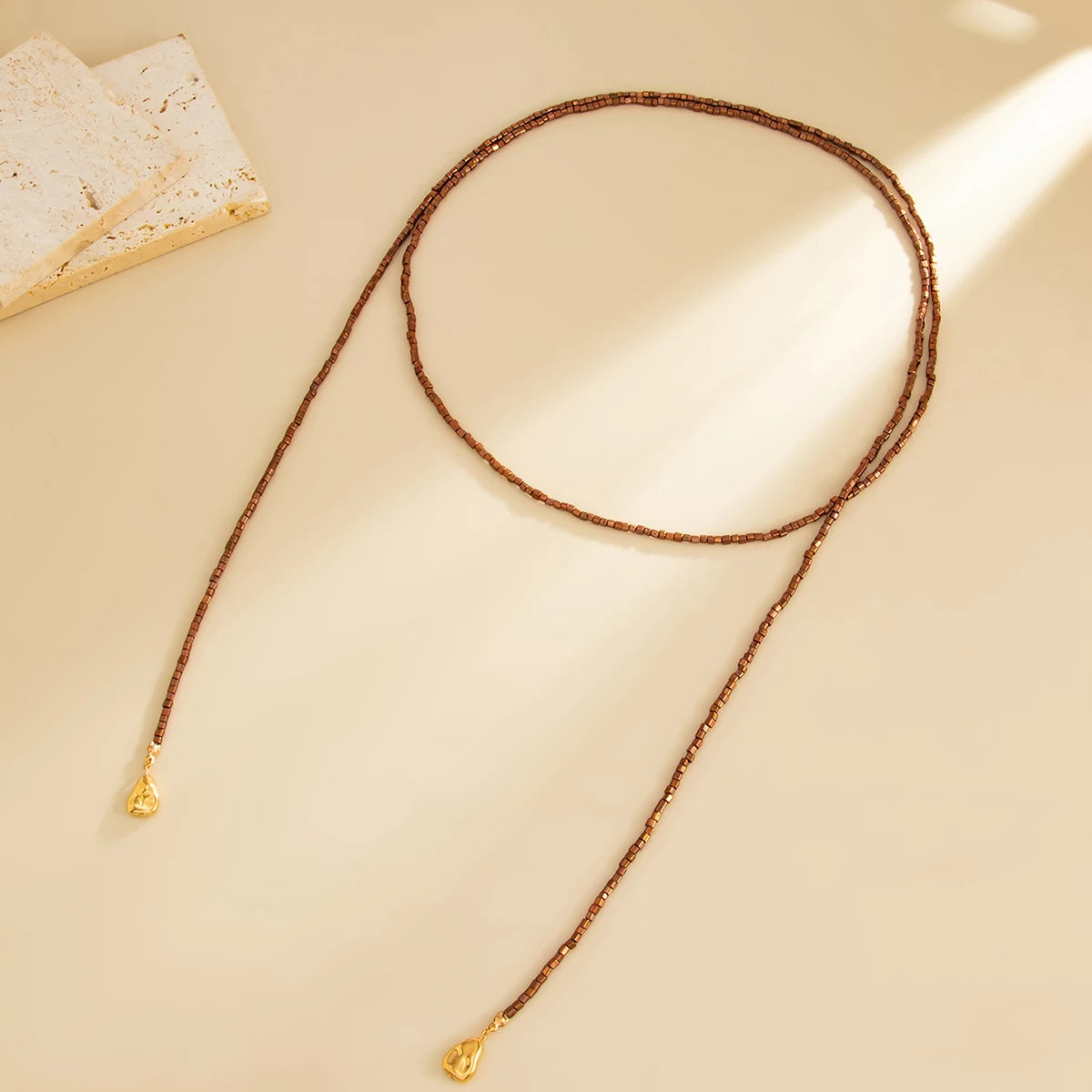 PuRui Fashion Simple Y-shaped CCB Beads Chain Necklace For Women Sexy Vintage Adjustable Sweater Chains Femme Charm Jewelry New