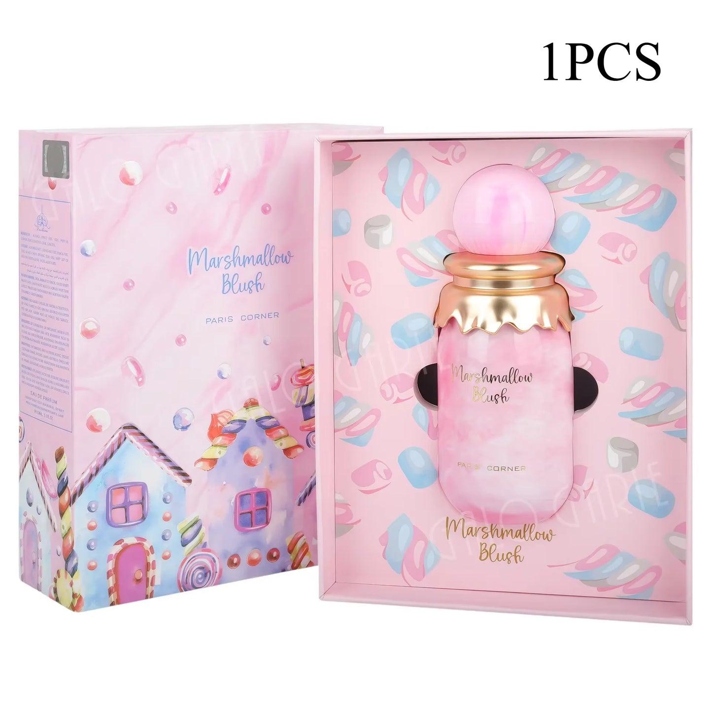 Fashion Elegant Sweet Marshmallow Blush Perfume Eau de Parfum Spray for Women Long Lasting Floral Fruity Gourmand Scent