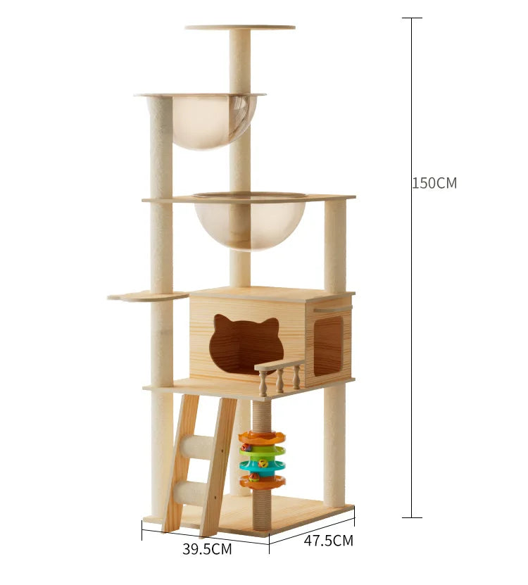 Cat climbing frame, cat villa, cat nest, cat scratching board, cat tree, pet cat toy, pet spacecraft, universal for all seasons
