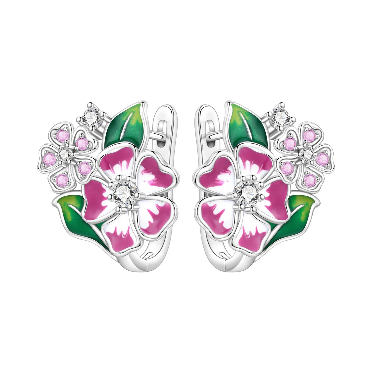 925 Sterling Silver Needle Iris Flower Hoop Earrings for Women Original Elegant Versatile Jewelry Birthday Party Fine Gift 2026