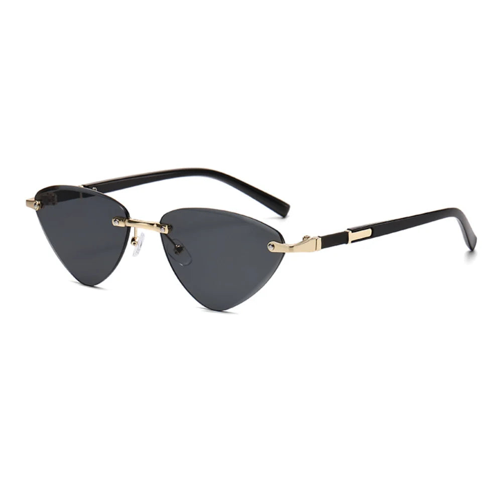 Trendy Rimless Small Rectangle Sunglasses Men Women Fashion Luxury Brand Square Frameless Sun Glasses Retro UV400 Shades Goggles