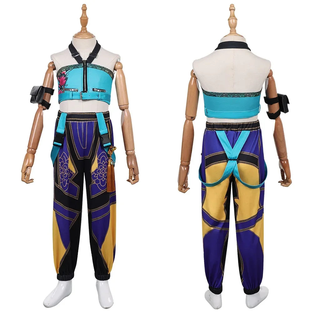 2025halloweenDémons enfants Mira Zoey Cosplay 2025 chasseurs Costume filles T-shirt jupe chaussettes tenues Roleplay Halloween