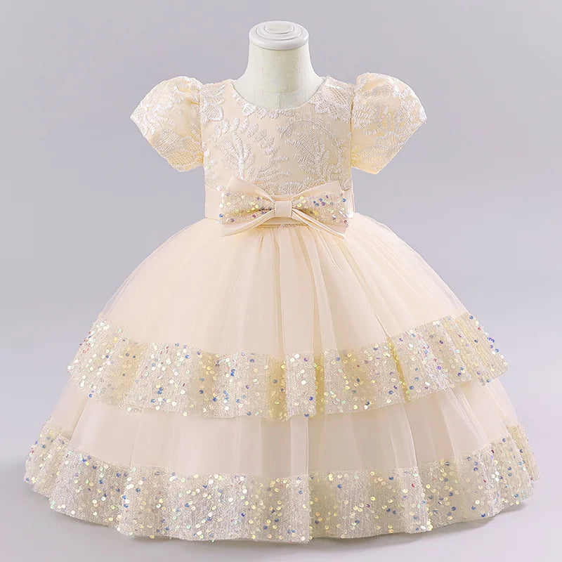 NEW Baby Dress Lace Flower Christening Baptism Clothes Newborn Kids Girls First Years Birthday Princess Infant Party Costume