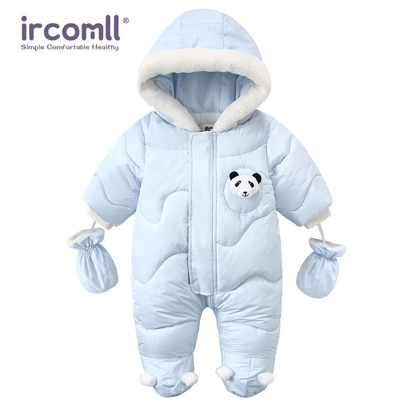 Ircomll Hight Quality Newborn Baby Winter Clothes Snowsuit Warm Fleece Hooded Romper Cartoon Lion Jumpsuit Toddler Kid Outfits