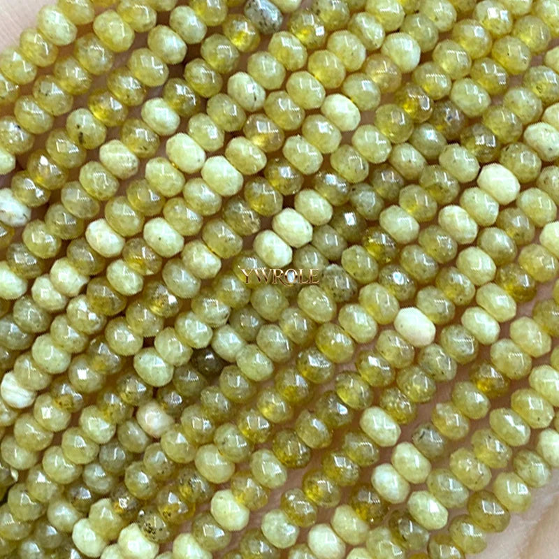 3x4mm Rondelle Faceted Natural Stone Chalcedony Tourmaline Color Loose Spacer Beads for Jewelry Making Diy Bracelet Accessories