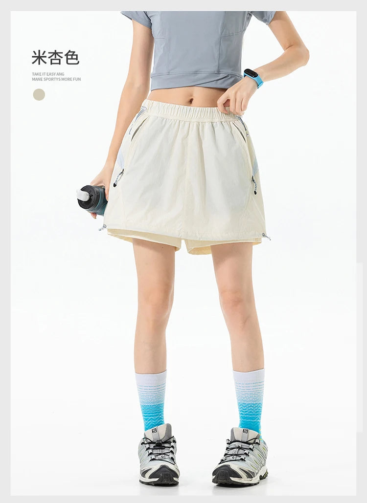 Outdoor Sport Skirts Shorts Women Summer Streetwear Hiking Lightweight Quick Dry Loose Casual Cargo Shorts Skirts