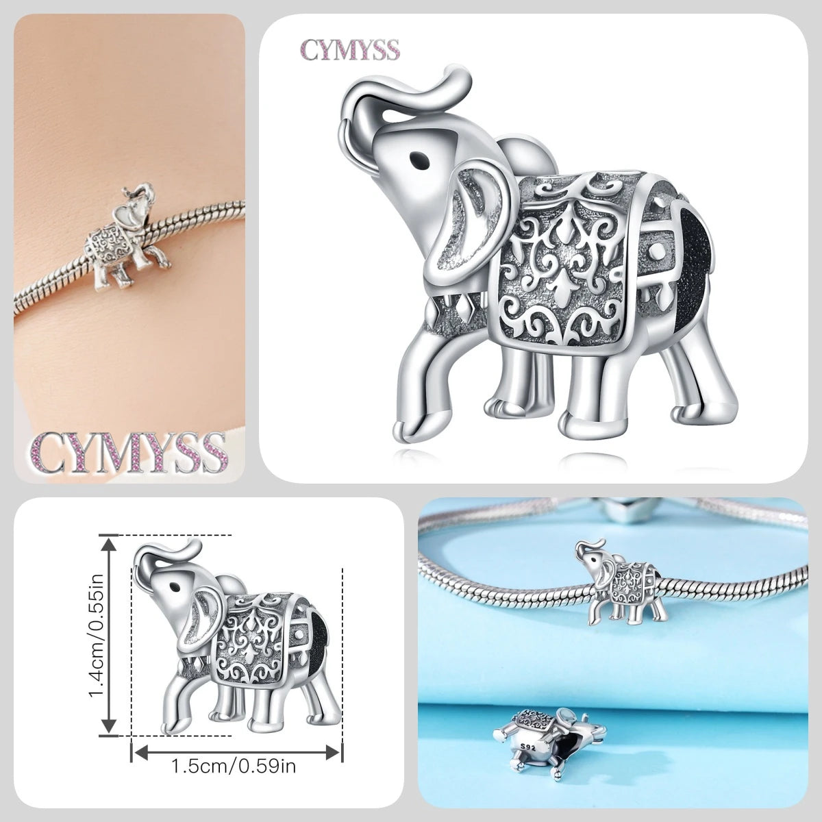 925 Sterling Silver Cute Pet Animal Lion King Pendant DIY Jewelry Beads for Women Bangle Bracelet Necklace Birthday Party Gifts