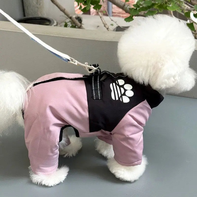 Dog Jacket Waterproof Solid Puppy Winter Clothes Cotton Four Legs Pet Warm Coat Cat Clothing Chihuahua Bichon Dachshund Costumes