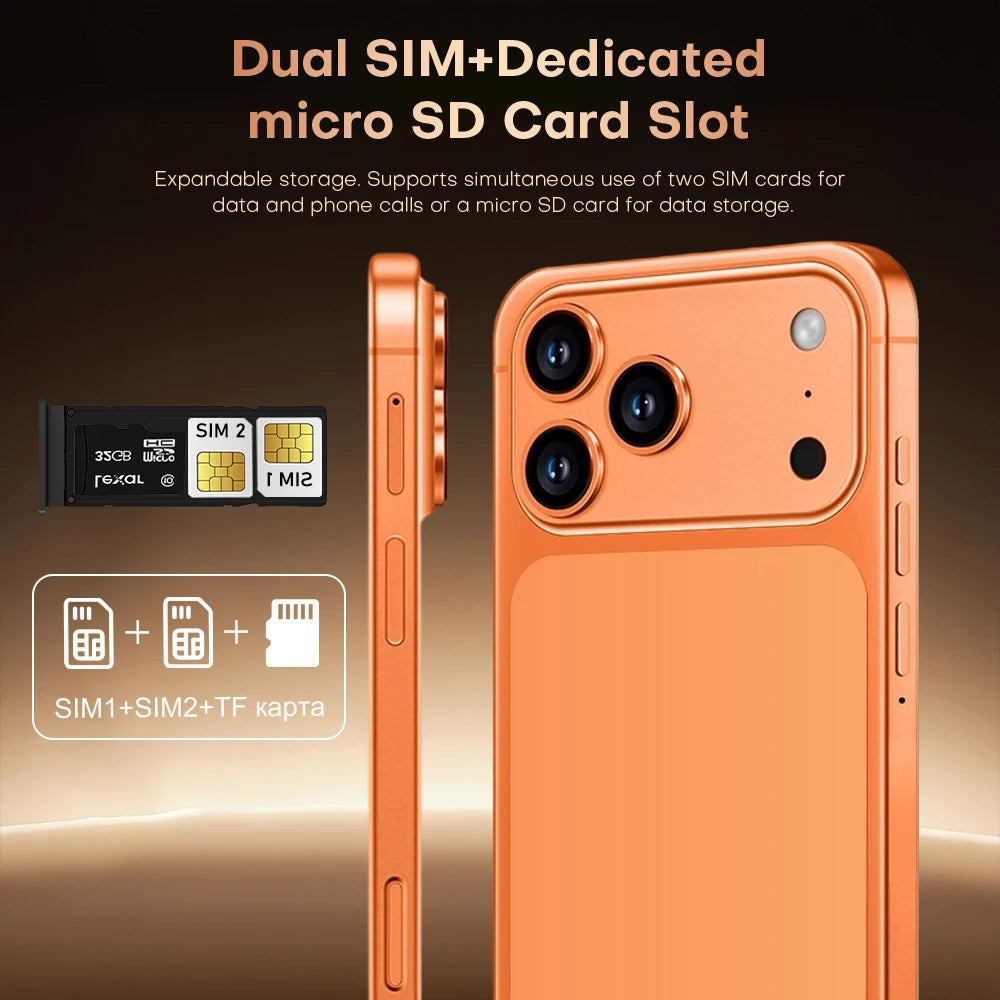 2026 Hot Sale i17 Pro max HQ intelligent 4G 5G original global version Snapdragon 8 Gen4 8000mAh battery dual card dual standby
