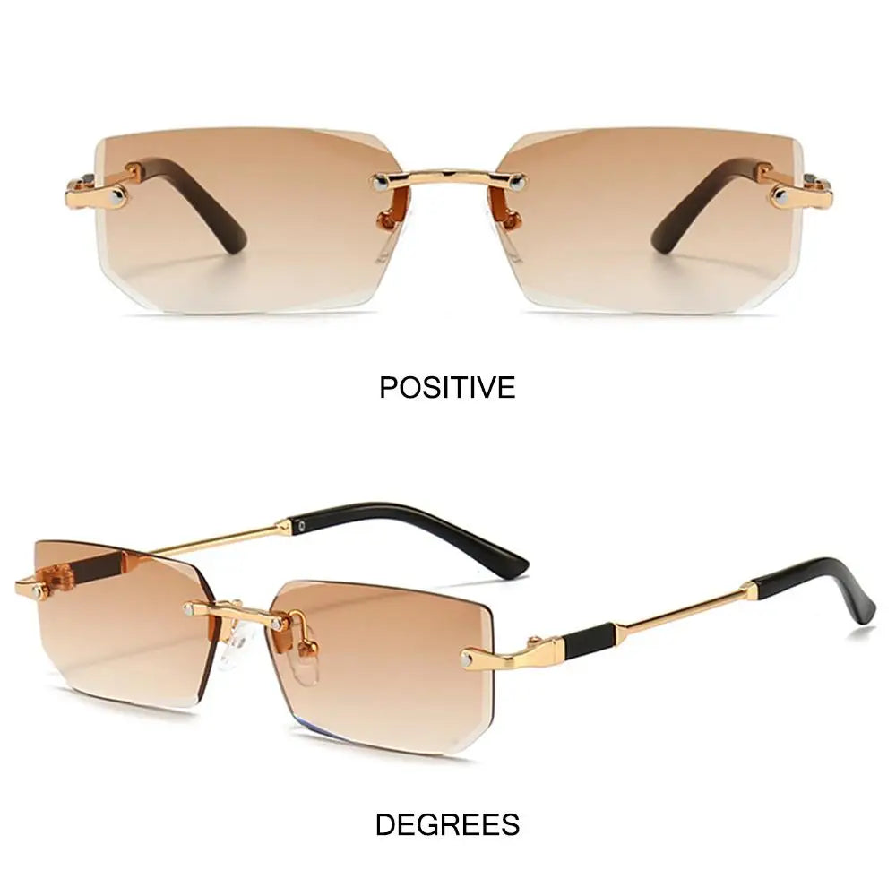 Rimless Sunglasses Rectangle Fashion Popular Women Men Shades Small Square Sun Glasses For Female male Summer Traveling Oculos