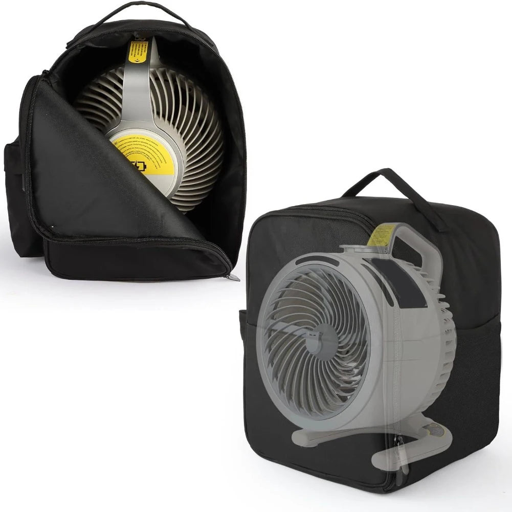 Folding Fan, Retractable Fan Storage Bag, Waterproof Camping Fan Tote, Shockproof Round Cosmetic Bag With Zipper Handle Tools