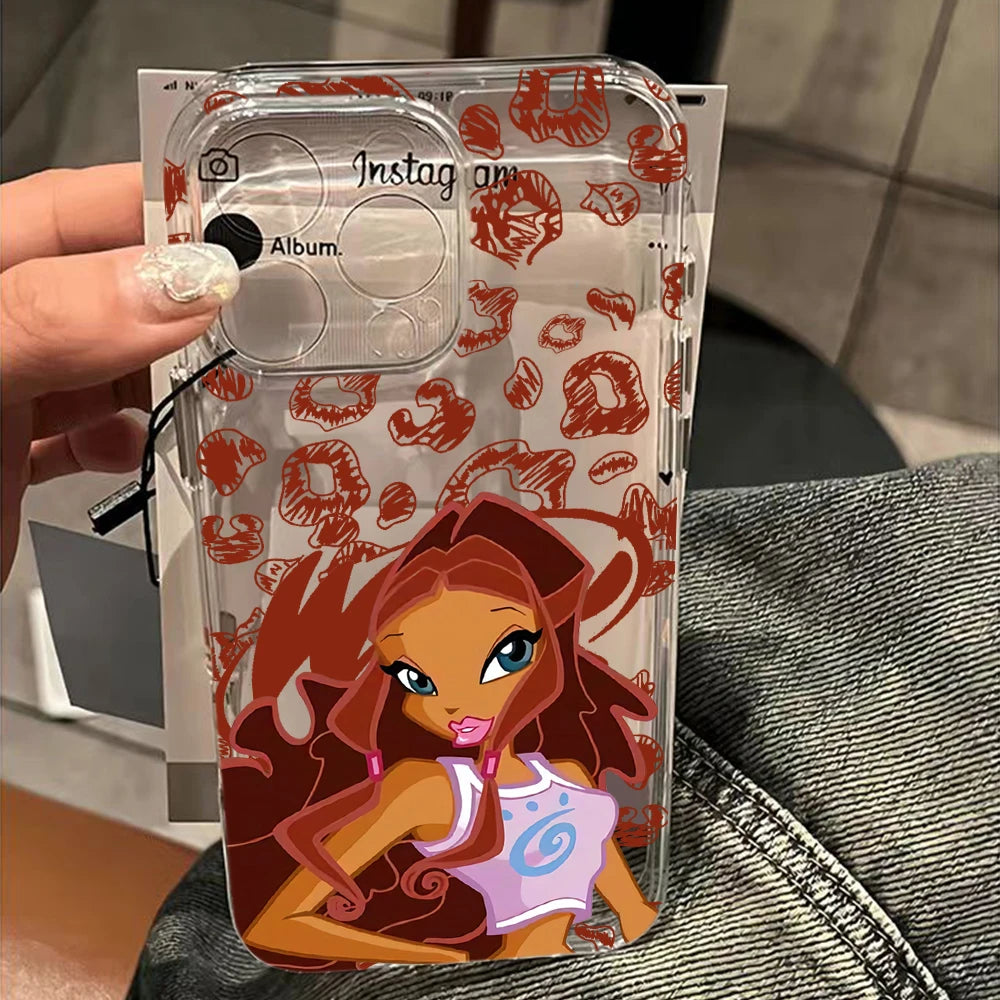 Lovely w-winxs c-clubs Phone Case For iPhone 17 16 16e 15 14 13 12 11 Mini Pro Max XR XSMax 7 8 Air Plus Transparent Back Cover