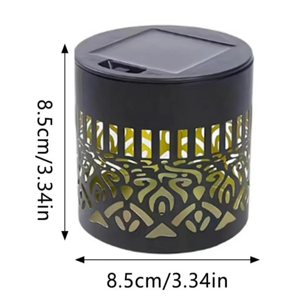 Solar Mandala Projection Waterproof Lantern, Hollow LED Wall Light for Backyard Pathway Courtyard Outdoor Night Decor