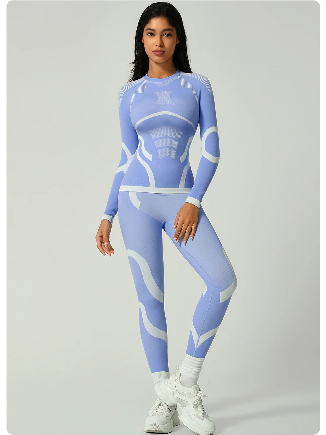 Seamless Ski Thermal Underwear Set Women Winter Warm Base Layer Long Sleeve Top Leggings Suit Breathable Outdoor Sports Wear