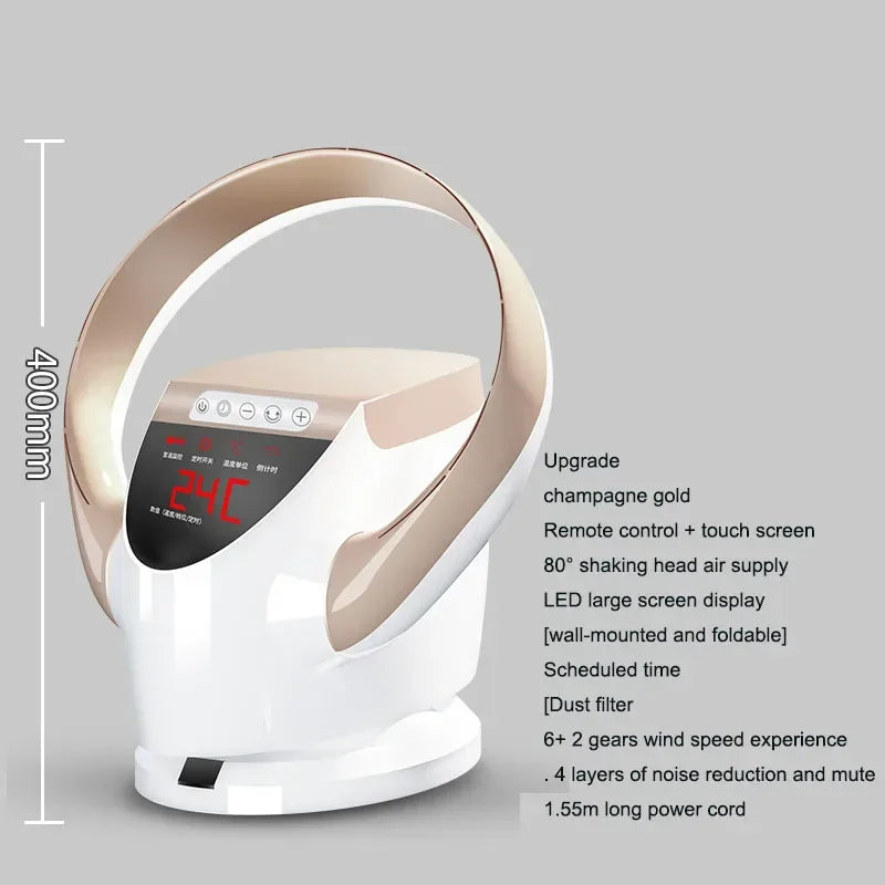 32W 220V Remote Control Bladeless Wall Fan, Electric Fan, Ultra-Quiet Variable Speed Bladeless Fan