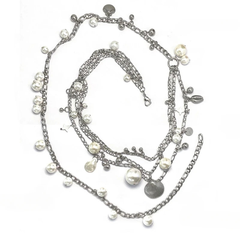 Body jewelry woman Pearl belly waist chain with Skirt Metal Chain Sexy Pendant Adjustable Navel Accessories sexy tоy for women