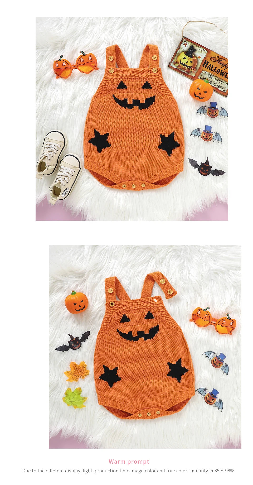 Baby Halloween Clothes Autumn Winter Casual Outwear Newborn Boys Girls Pumpkin Knitted Infant Kids Unisex Onesie Toddler Outfits