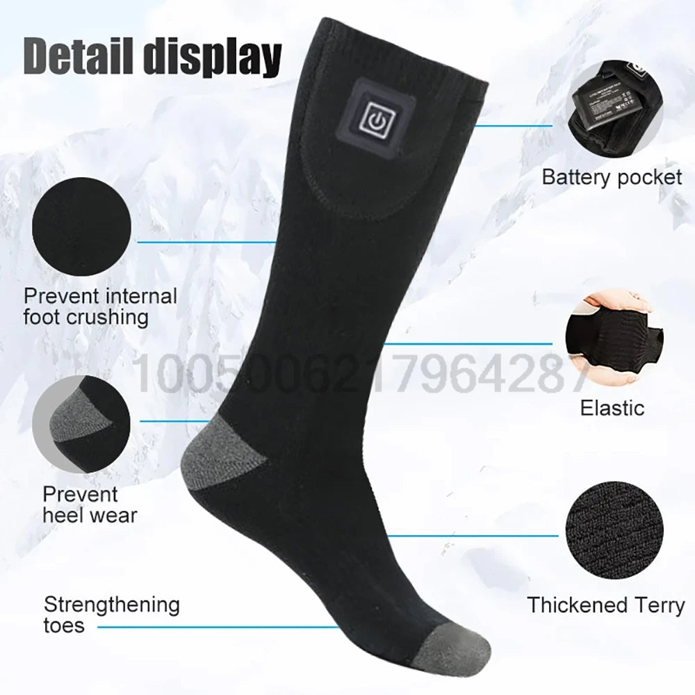 Winter Heated Socks Battery Case Thermal Socks Men's Women's Heating Foot Warmer Electric Socks Warm Sock Cycling Ski