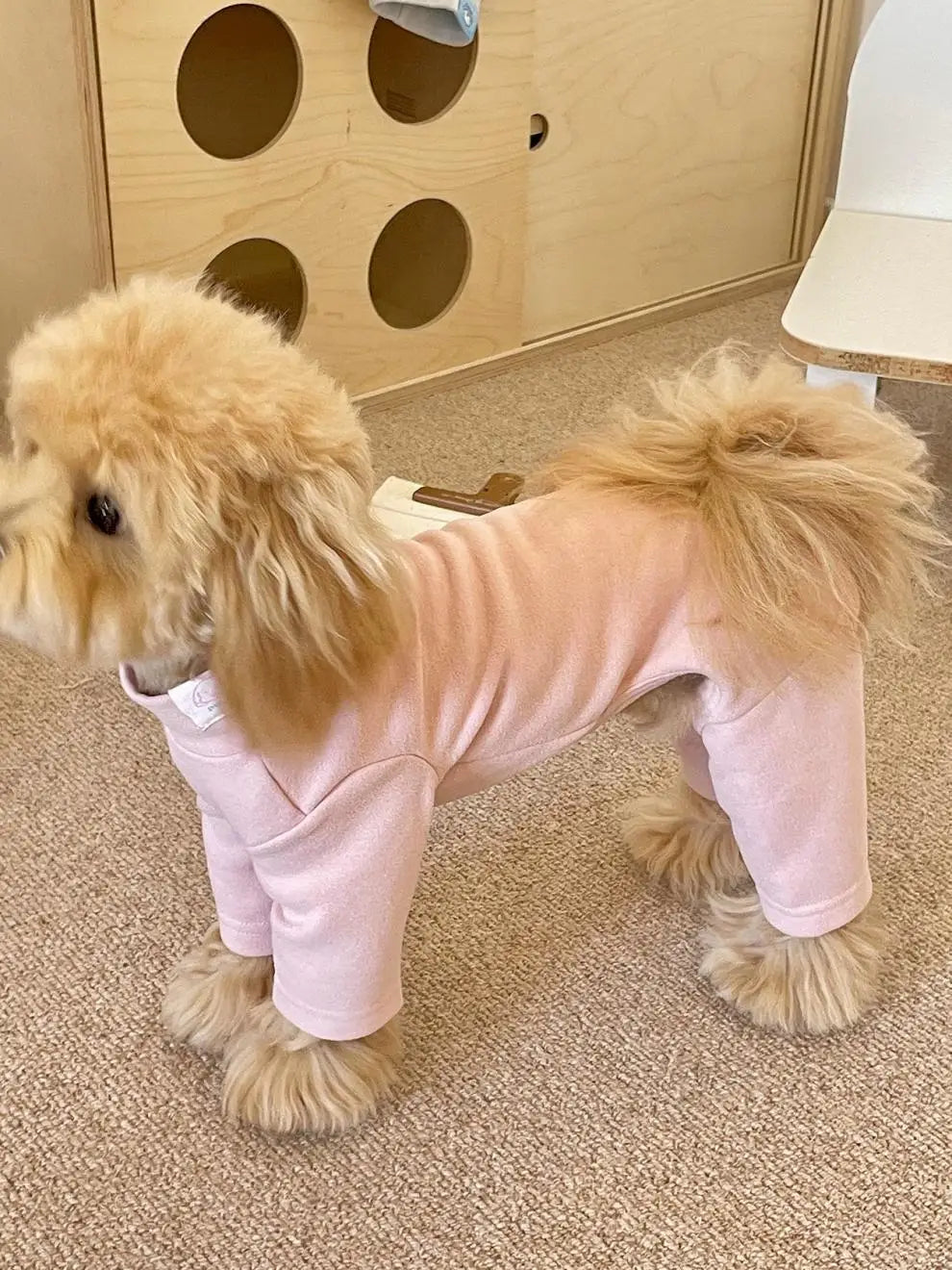 Elastic Pet Jumpsuit Four Legged Pants For Small Medium Dogs Cream Color Cozy Home Base Shirt Winter Warm Dog Clothes