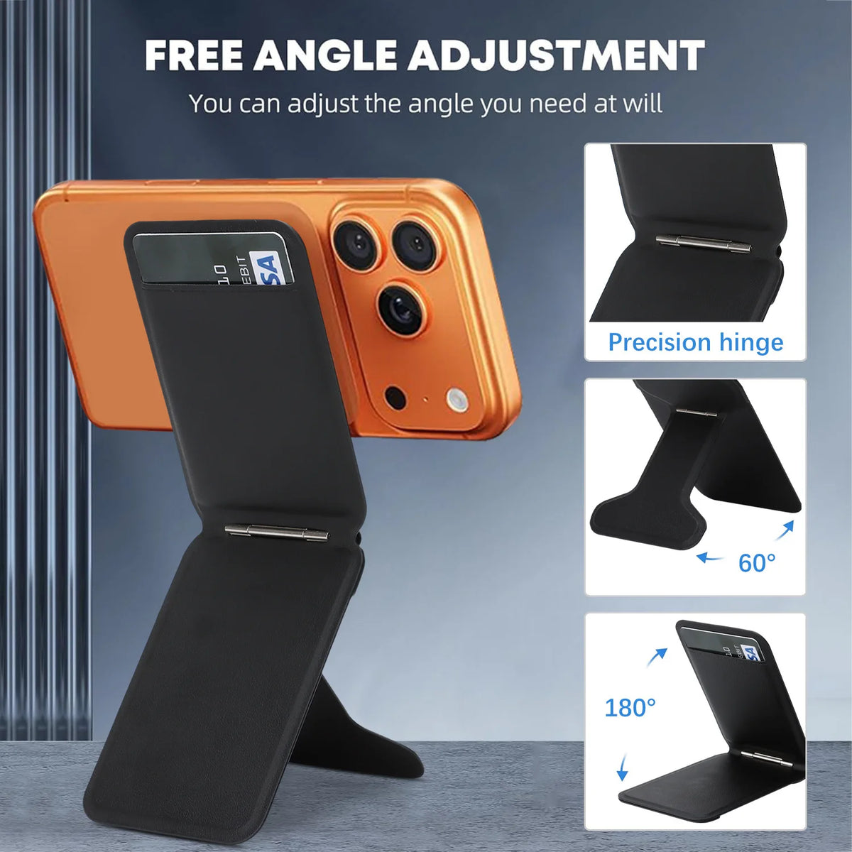 Functional Magnetic Card Holder Adjustable Stand Selfie Stick Compatible with MagSafe Card Holder