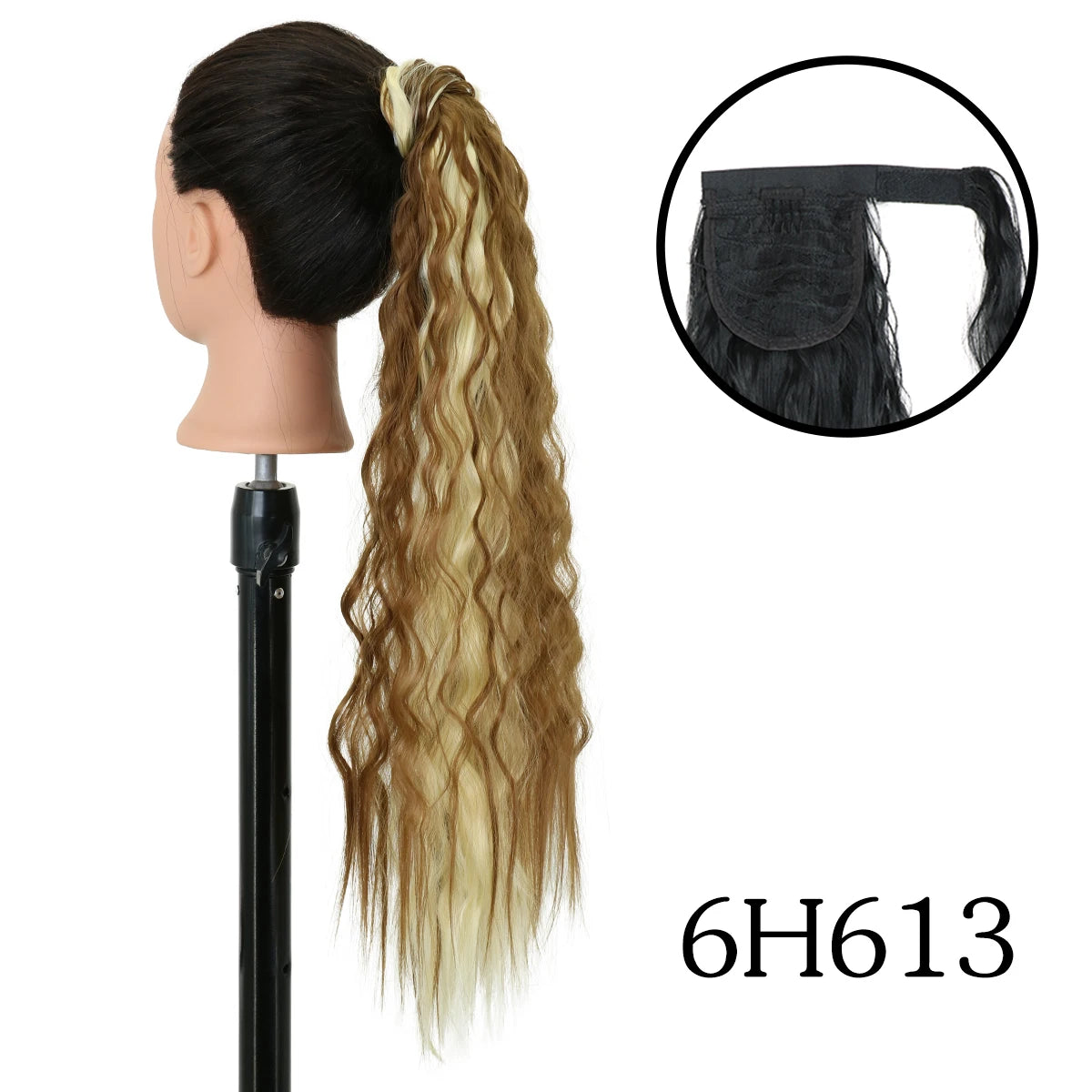 LANSA Synthetic Long Curly Ponytail Natural Puff Wrap Around Clip In Ponytails Hair Extensions Black Brown Ponytail For Women
