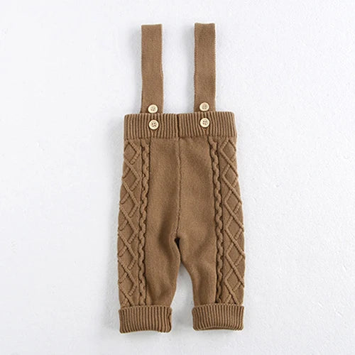 2024 New Autumn Winter Children Knitted Clothes Suit Long Sleeved Knitted Pullover+Jumpsuit Newborn Baby Boys Girls Clothing Set