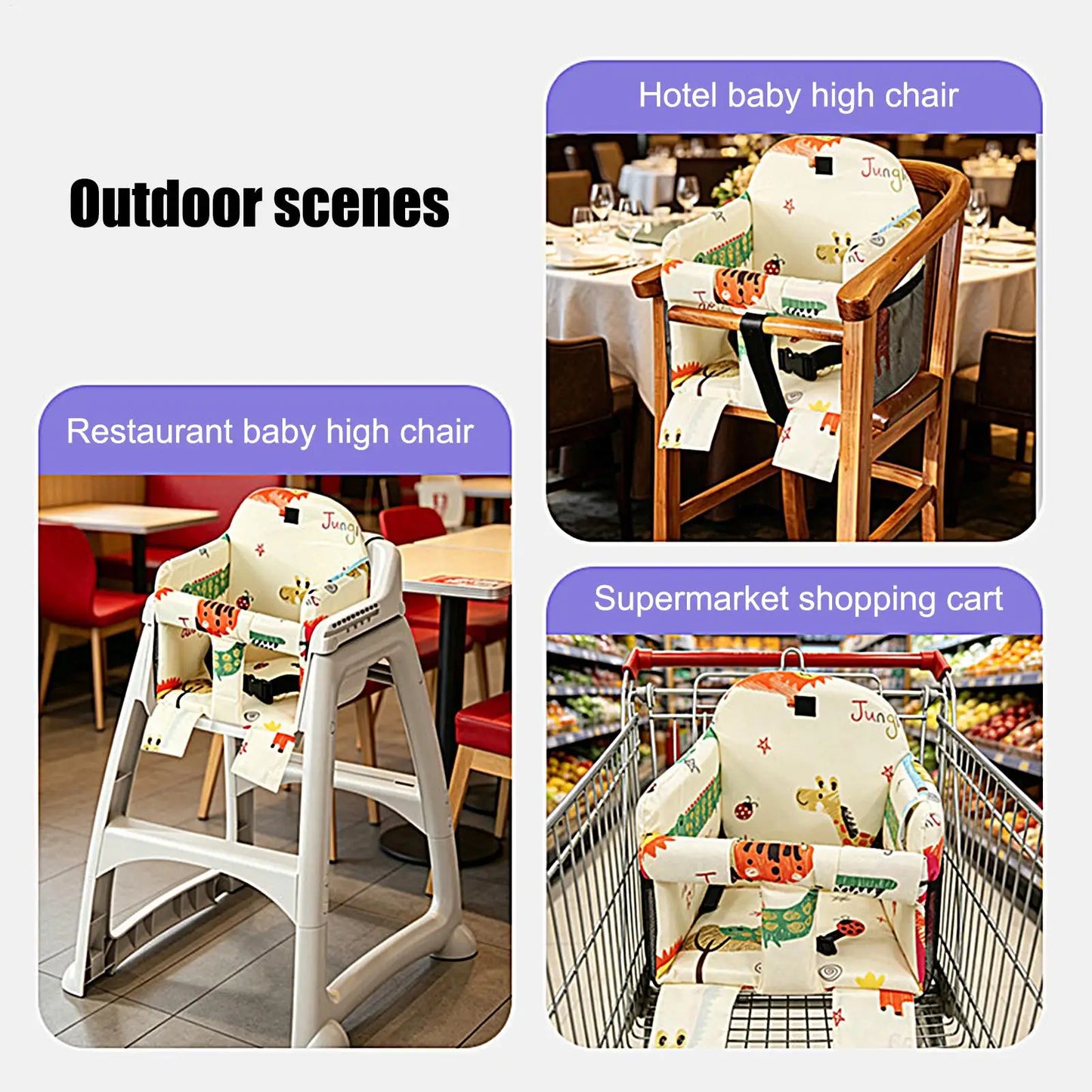 Kids Shopping Cart Cover Swing Liner For Children Kids Booster Seat Cover For Restaurant Dining Room Home Vacation Shopping