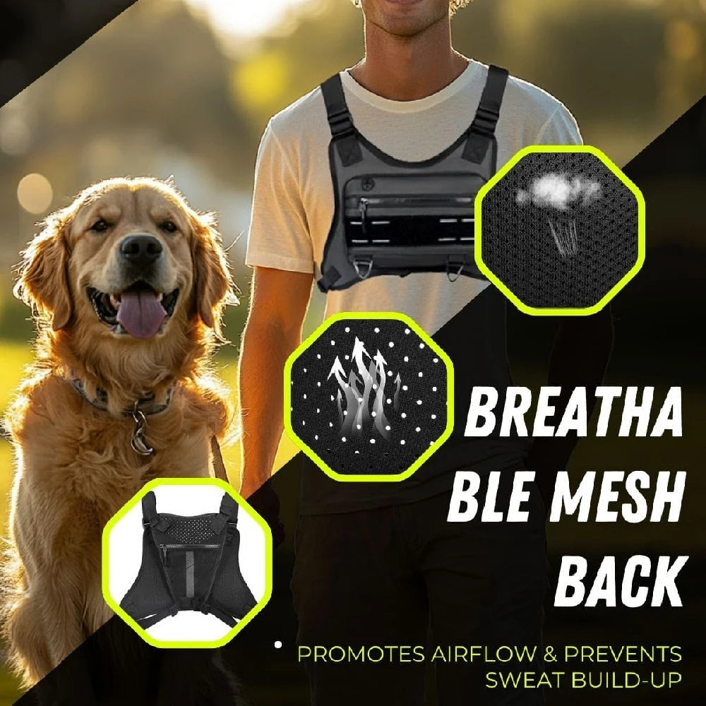 Outdoor Running Cycling Chest Bag Water-Resistant Lightweight With Phone Pouch For Fitness Commute Multi-Scene Men Women