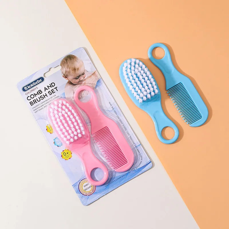 Newborn Safe Comb Brush Set: Gentle Grooming Kit for Baby Head Care, Anti-Cradle Cap with Massage Function, Bristles for Infants