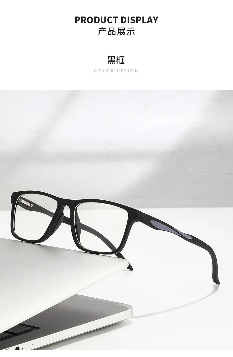 Dual Use Spring Leg Photosensitive Color Changing Multifocal Reading Glasses Anti Blue Light Lightweight Sports Reading Glasses