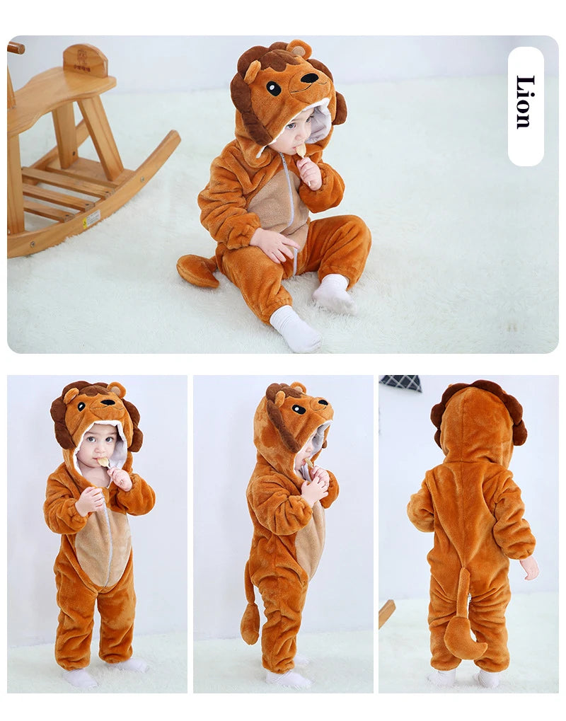 0 to 4 Years Baby Pajamas Winter Cartoon Sleeping Clothes Boys Dinosaur Pijamas Onesies Girls Clothes Toddler Night Bodysuits