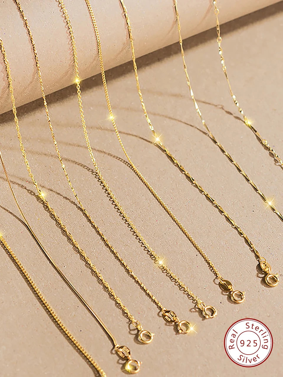 GRA 40cm 45cm Minimalist Female Necklace for Women on Neck Real 925 Sterling Silver Chain Necklaces Girls Fashion Fine Jewelry