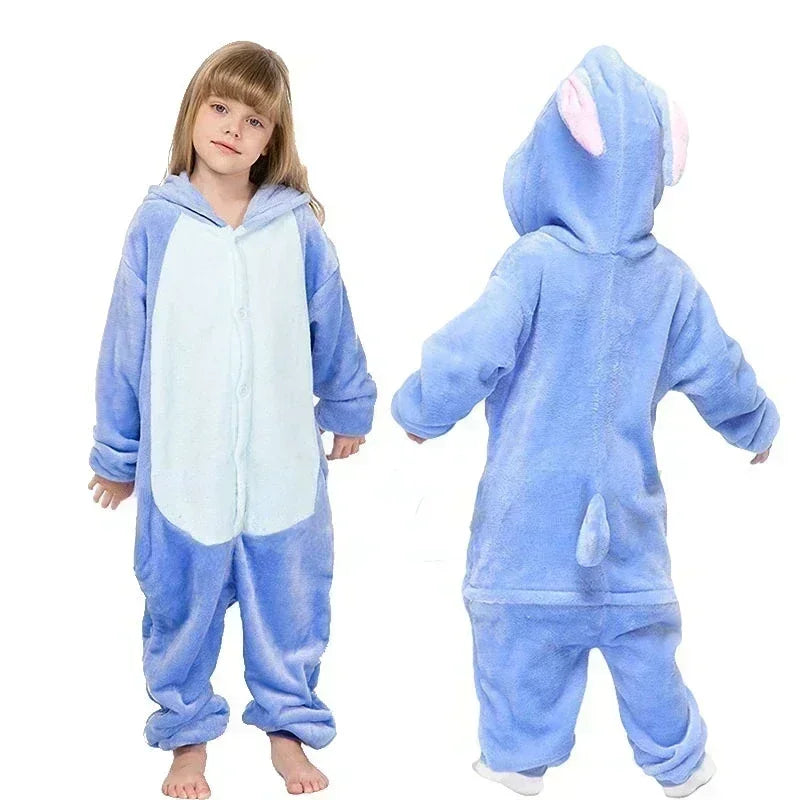 Baby Girl Clothes Kigurumi Children Unicorn Pajamas Winter Animal Cartoon Sleepers Stitch Cat Onesie Kids Costumes Jumpsuit