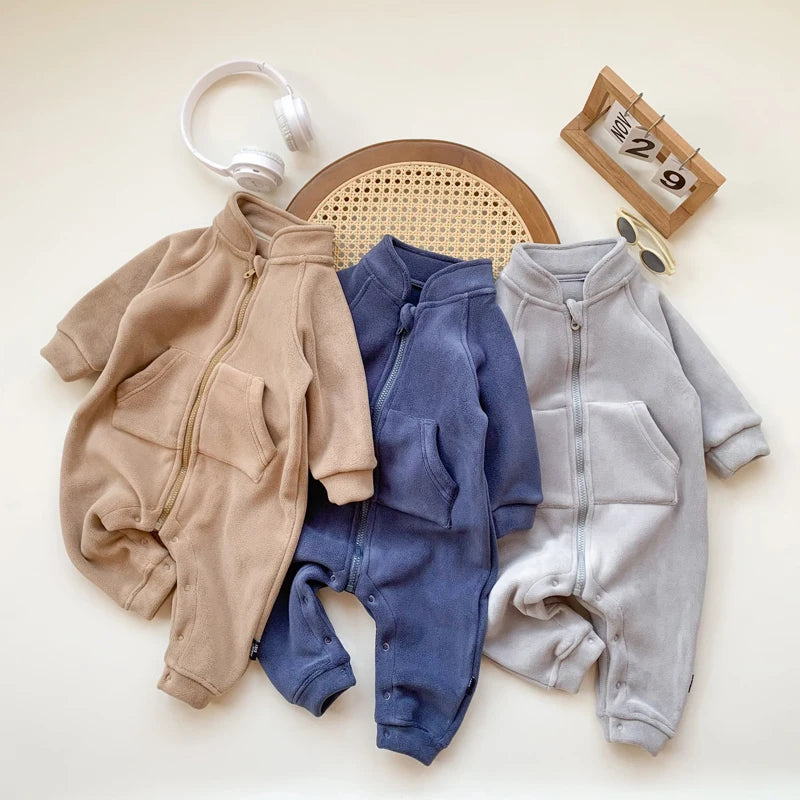 IYEAL Baby Boy Clothes Girl Rompers Newborn Infant Baby Clothing Soft Warm Fleece Jumpsuit Playsuit Autumn Toddler Outwear