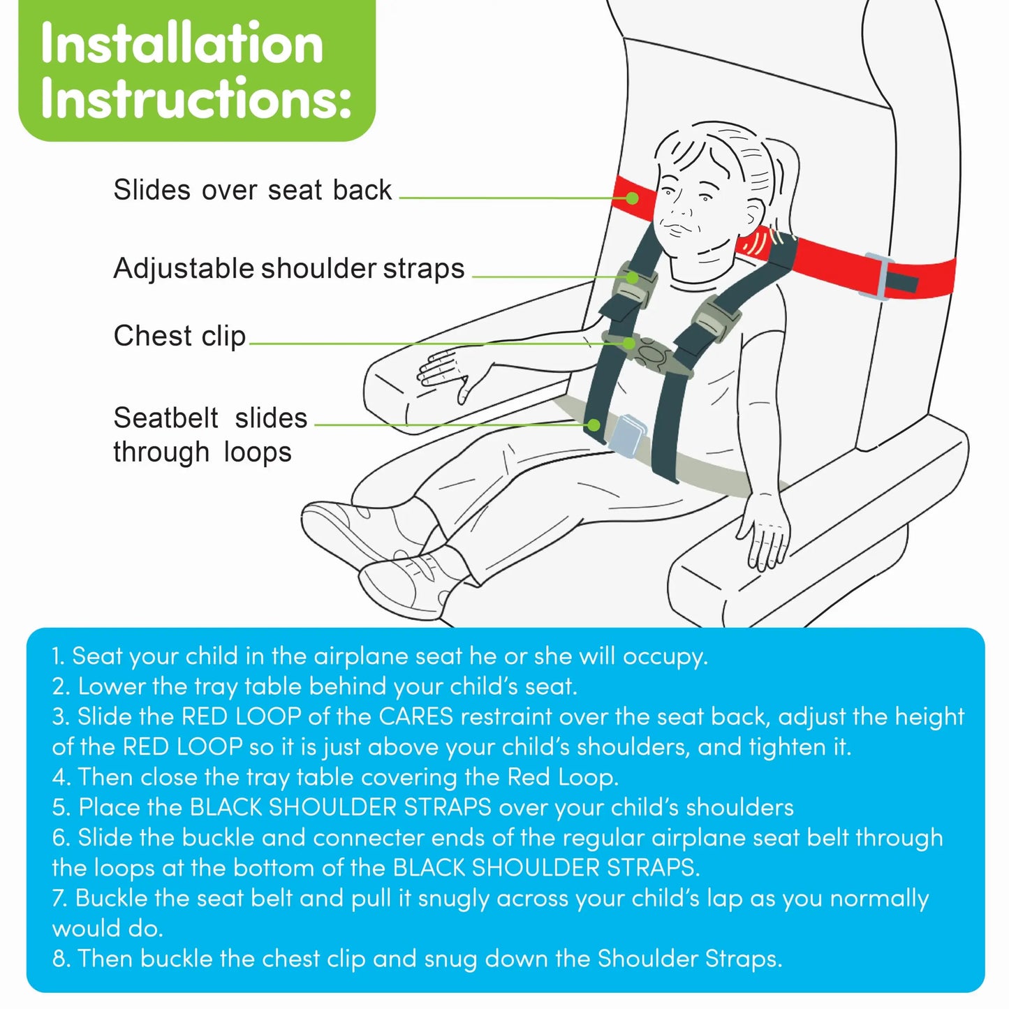 Child Airplane Travel Harness - Cares Safety Restraint System - The Only FAA Approved Child Flying Safety Device