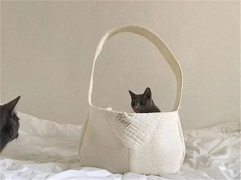 Portable Outdoor Travel Puppy Cat Carrier Crossbody Shoulder/Sling Bag Lightweight Pet Carrying Bag Practical Pet Travel Supplie