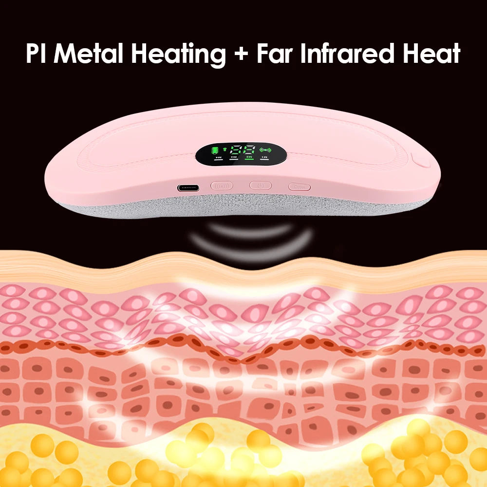 Electric Abdominal Massage Belt Uterus Warmth Hot Compress Vibration USB Charging for Women's Health Waist Warming Device