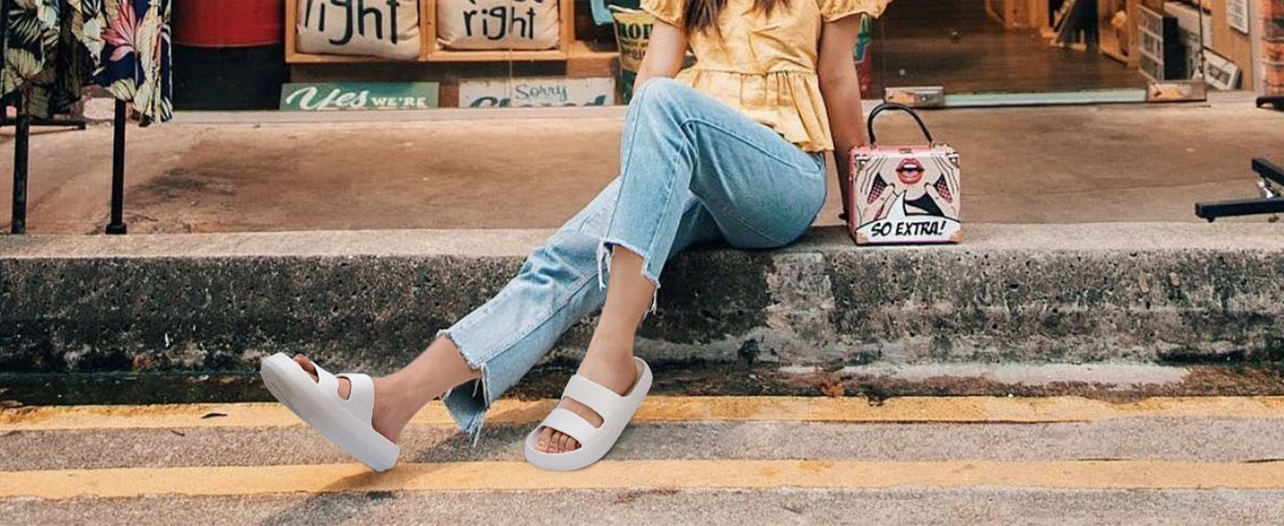 Crestar Orthopedic Slide Sandals for Women Soft Recovery Slip on Sandals Lightweight Summer Cloud Slippers with Arch Support