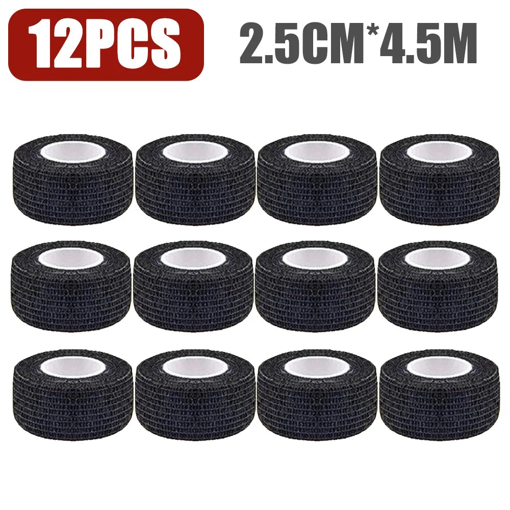 96/48/24/12/6/2pcs BlackTattoo Grip Tape Wrap Elastic Bandage Wrap 5cm/2.5cm for Tattoo Grip Tube Tattoo Pen Machine Supply