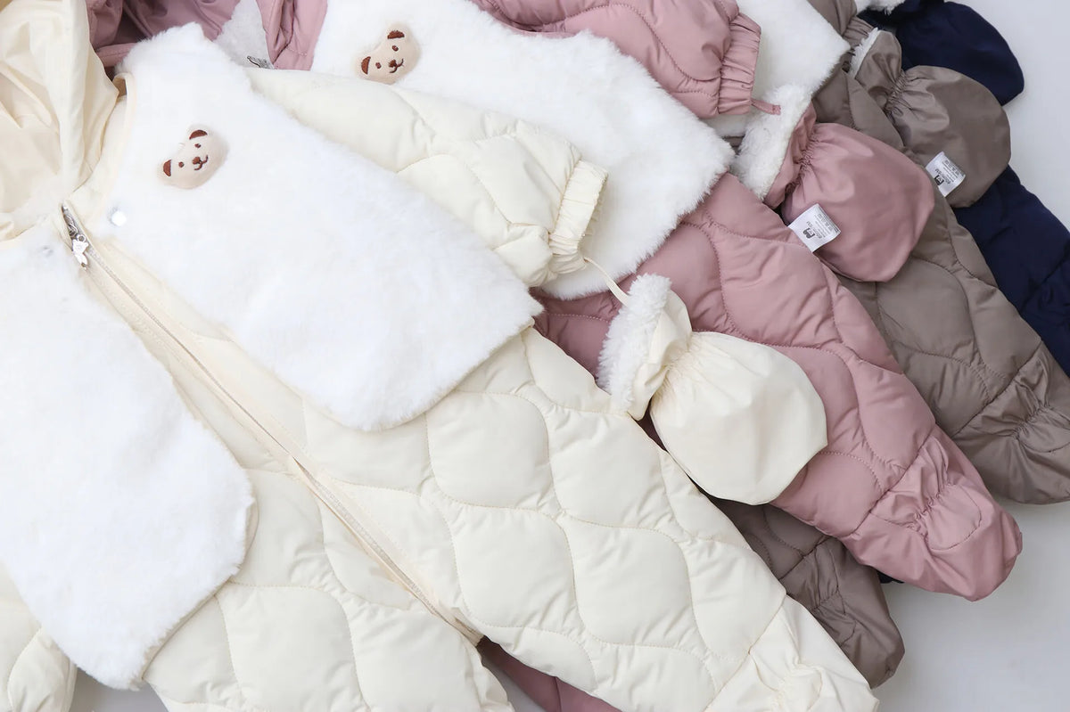 Winter 0-2Y Baby Clothes Thicken Fleece Boys Rompers Toddler Boys Jumpsuits Warm Fur Lining Footies And Vest 2 Pcs Snowsuit